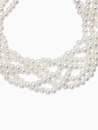 Браслет из бусин «Жемчуг. Жгут», L=16 см, 6 нитей, шар №4, цвет молочный в серебре - Фото 3