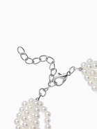 Браслет из бусин «Жемчуг. Жгут», L=16 см, 6 нитей, шар №4, цвет молочный в серебре - Фото 4