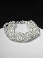 Браслет жемчуг «Жгут», 6 нитей, бусины №4, цвет молочный в серебре  (артикул 10203597)  большой выбор товаров оптом и в розницу по низким ценам с доставкой