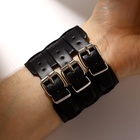 Браслет мужской «Манжета» на ремешке, тройной, цвет чёрный, 27 см - фото 29815861