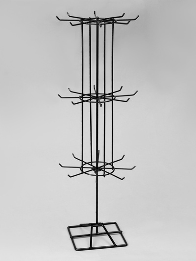 Вертушка, 3 яруса по 8 крючков, 20×20×61, чёрная