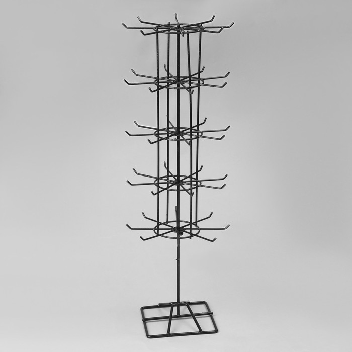 Вертушка, 5 ярусов по 8 крючков, 20×20×60, цвет чёрный - фото 1908093615