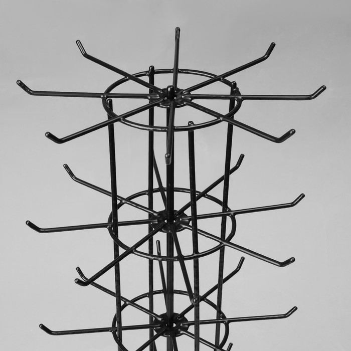 Вертушка, 5 ярусов по 8 крючков, 20×20×60, цвет чёрный - фото 1887505242