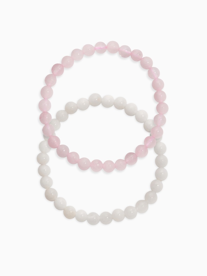 Браслеты парные «Кварц розовый и Аквамарин», 2 шт. шар №6 - Фото 1