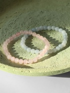 Набор браслетов из бусин «Кварц розовый и Аквамарин», 2 шт. шар №6 - Фото 8