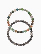 Набор браслетов из бусин «Лабрадор и Яшма», 2 шт. шар №6 - Фото 1