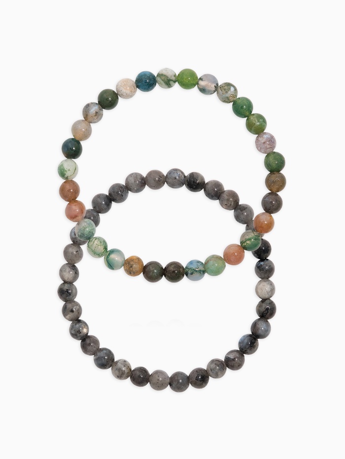 Браслеты парные «Лабрадор и Яшма», 2 шт. шар №6 - Фото 1