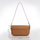 Сумка женская багет TEXTURA на молнии, 21×6×11 см, светло-коричневая - Фото 4