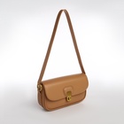 Сумка женская багет TEXTURA на молнии, 21×6×11 см, светло-коричневая - Фото 7