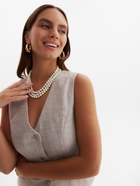 Бусы «Трио» с жемчугом, многоярусный, белые, 35 см - фото 58000700