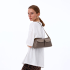 Сумка женская багет TEXTURA на молнии, 27×8×13 см, бежево-серая - Фото 2