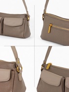 Сумка женская багет TEXTURA на молнии, 27×8×13 см, бежево-серая - Фото 6