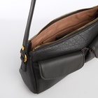 Сумка женская багет TEXTURA на молнии, 27×8×13 см, тёмно-серая - Фото 5