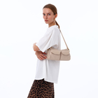 Сумка женская багет TEXTURA на молнии, 27×8×13 см, бежевая - Фото 2