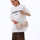 Сумка женская багет TEXTURA на молнии, 27×8×13 см, бежевая - Фото 11