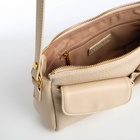 Сумка женская багет TEXTURA на молнии, 27×8×13 см, бежевая - Фото 5