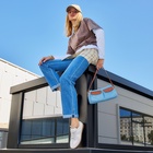 Сумка женская багет TEXTURA на молнии, 27×8×13 см, джинсовая, голубая - Фото 2