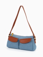 Сумка женская багет TEXTURA на молнии, 27×8×13 см, джинсовая, голубая - Фото 7