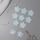 Аппликация для одежды «Цветок», текстильная, с голографической нитью, 3.5×3.5 см, 10 шт., цвет мятный - Фото 2