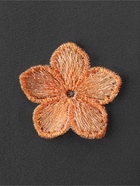 Аппликация для одежды «Цветок», текстильная, с голографической нитью, 3.5×3.5 см, 10 шт., оранжевая - Фото 3