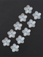 Аппликация для одежды «Цветок», текстильная, с голографической нитью, 3.5×3.5 см, 10 шт., голубая - Фото 3