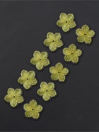 Аппликация для одежды «Цветок», текстильная, с голографической нитью, 3.5×3.5 см, 10 шт., жёлтая - Фото 4