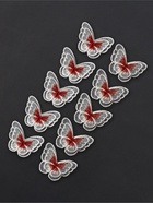 Аппликация для одежды «Бабочка», текстильная, 5×4 см, 10 шт., красная, белая - Фото 4