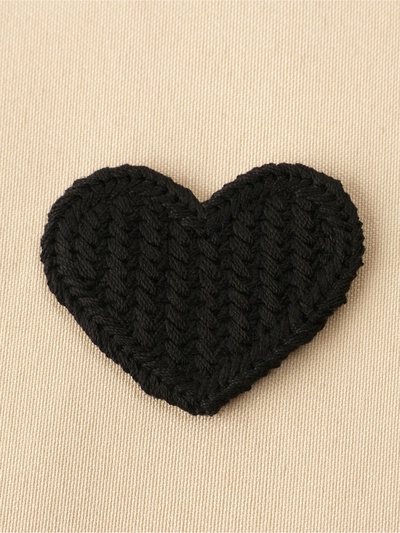 Аппликация для одежды «Сердце», текстильная, 3.5×3 см, 10 шт., чёрная
