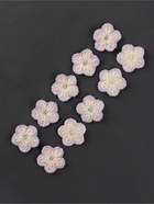 Аппликация для одежды «Цветок», текстильная, 2.8×2.8 см, 10 шт., сиреневая, белая - Фото 4