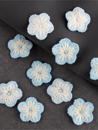 Аппликация для одежды «Цветок», текстильная, 2.8×2.8 см, 10 шт., белая, голубая - Фото 2