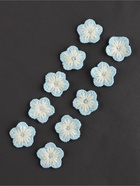 Аппликация для одежды «Цветок», текстильная, 2.8×2.8 см, 10 шт., белая, голубая - Фото 4