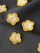 Аппликация для одежды «Цветок», текстильная, 2.8×2.8 см, 10 шт., жёлтая, белая - Фото 2