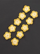 Аппликация для одежды «Цветок», текстильная, 2.8×2.8 см, 10 шт., жёлтая, белая - Фото 4