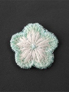 Аппликация для одежды «Цветок», текстильная, 2.8×2.8 см, 10 шт., мятная, белая - Фото 3