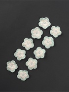 Аппликация для одежды «Цветок», текстильная, 2.8×2.8 см, 10 шт., мятная, белая - Фото 4