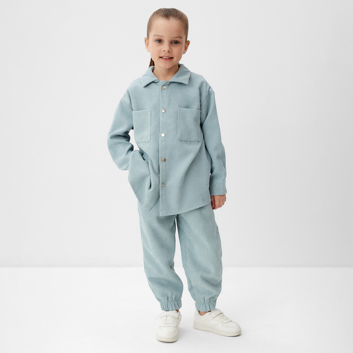 Костюм детский KAFTAN Velvet, размер 34 (122-128 см), голубой - Фото 1