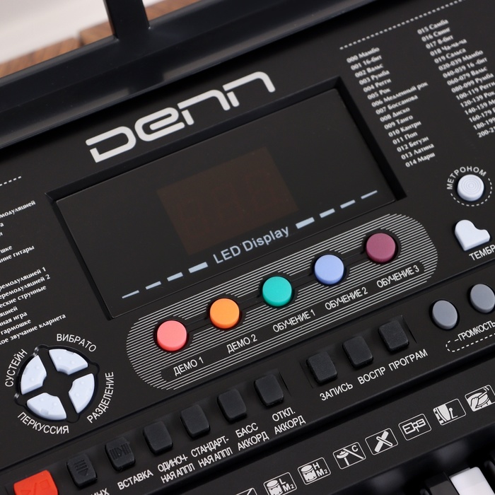 Синтезатор DENN DEK602, 61 клавиша, компактный, черный