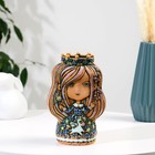 Сувенир  керамика  "Девочка-фея" с единорогом тёмная (Ваза), h=22 см V=1л - фото 321206367