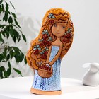 Сувенир  керамика  "Девушка с корзиной", платье в горошек (Ваза), светлая h=40,5см V=2.5л - фото 321206411