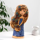 Сувенир  керамика  "Девушка с корзиной", платье в горошек (Ваза), тёмная h=40,5см V=2.5л - фото 321206415