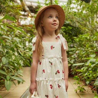 Сарафан для девочки MINAKU: Cotton collection, белый, рост 104 см