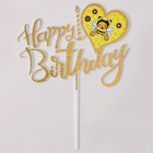 Набор топперов «С днём рождения» пчёлка, набор свечей 10 шт. - Фото 3