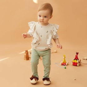 Футболка детская с воланами «Крошка Я» Olives, рост 86-92, молочная