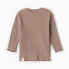 Футболка с длинным рукавом Крошка Я Olives, рост 62-68, коричневая - Фото 1