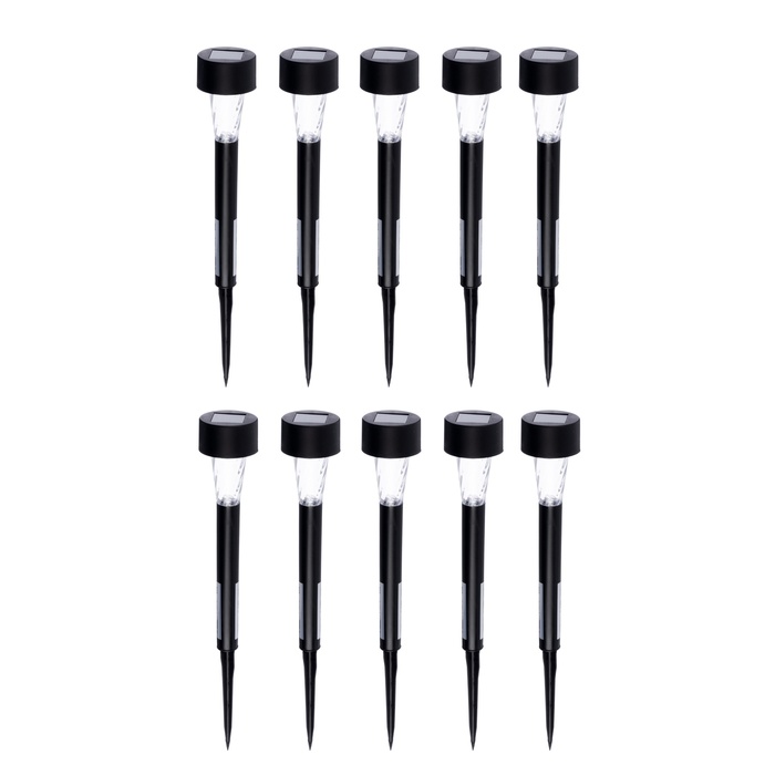 Набор садовых светильников «Трапеция», уличных, на солнечной батарее, 4.5×30×4.5 см, 1 LED, свечение белое, 10 шт.