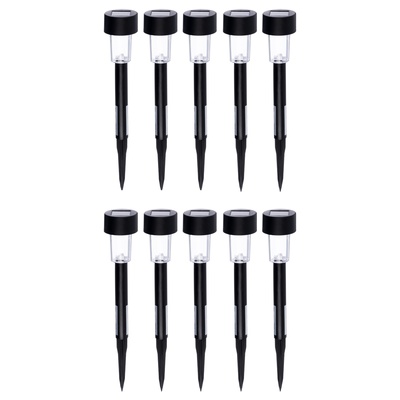 Набор садовых светильников «Цилиндр», уличных, на солнечной батарее, 4.5×30×4.5 см, 1 LED, свечение белое, 10 шт.