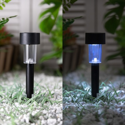 Набор садовых светильников «Цилиндр», уличных, на солнечной батарее, 4.5×30×4.5 см, 1 LED, свечение белое, 10 шт.