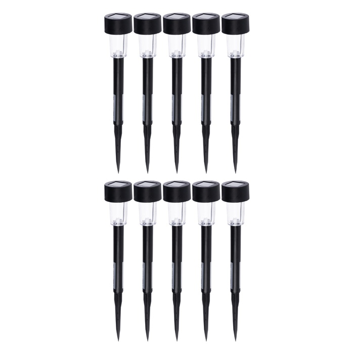 Набор садовых светильников «Цилиндр», уличных, на солнечной батарее, 4.5×30×4.5 см, 1 LED, свечение мульти, 10 шт.