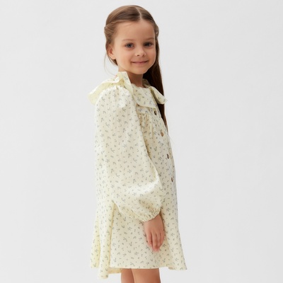 Платье для девочки KAFTAN: Summer cotton на пуговицах, цвет молочный, рост 98-104 см