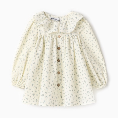 Платье для девочки KAFTAN: Summer cotton на пуговицах, цвет молочный, рост 98-104 см